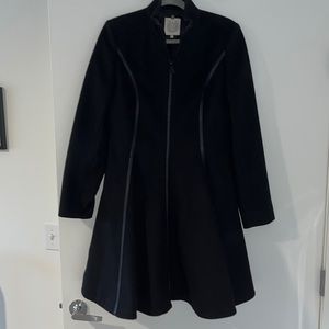 Tailored black wool coat